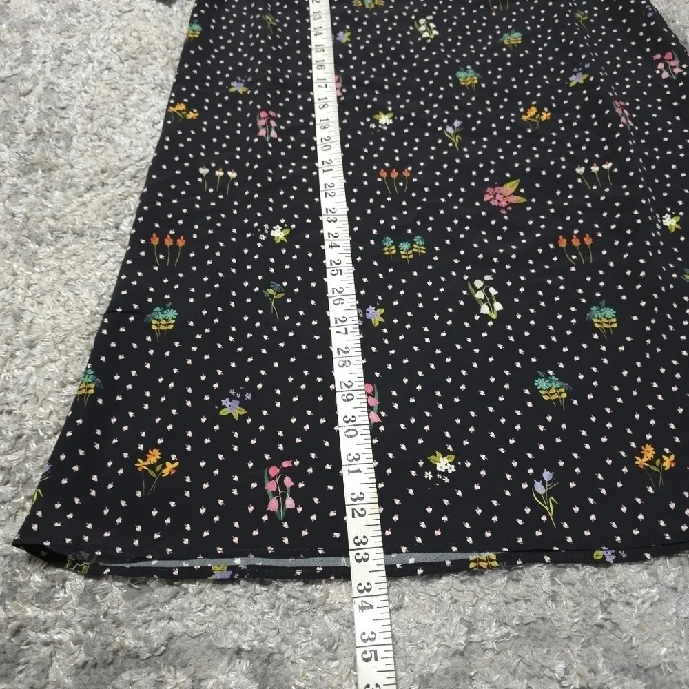 ZARA BASICS Short Sleeve Black Ditsy Floral Shift Dress with Pockets, Size S - Picture 14 of 15